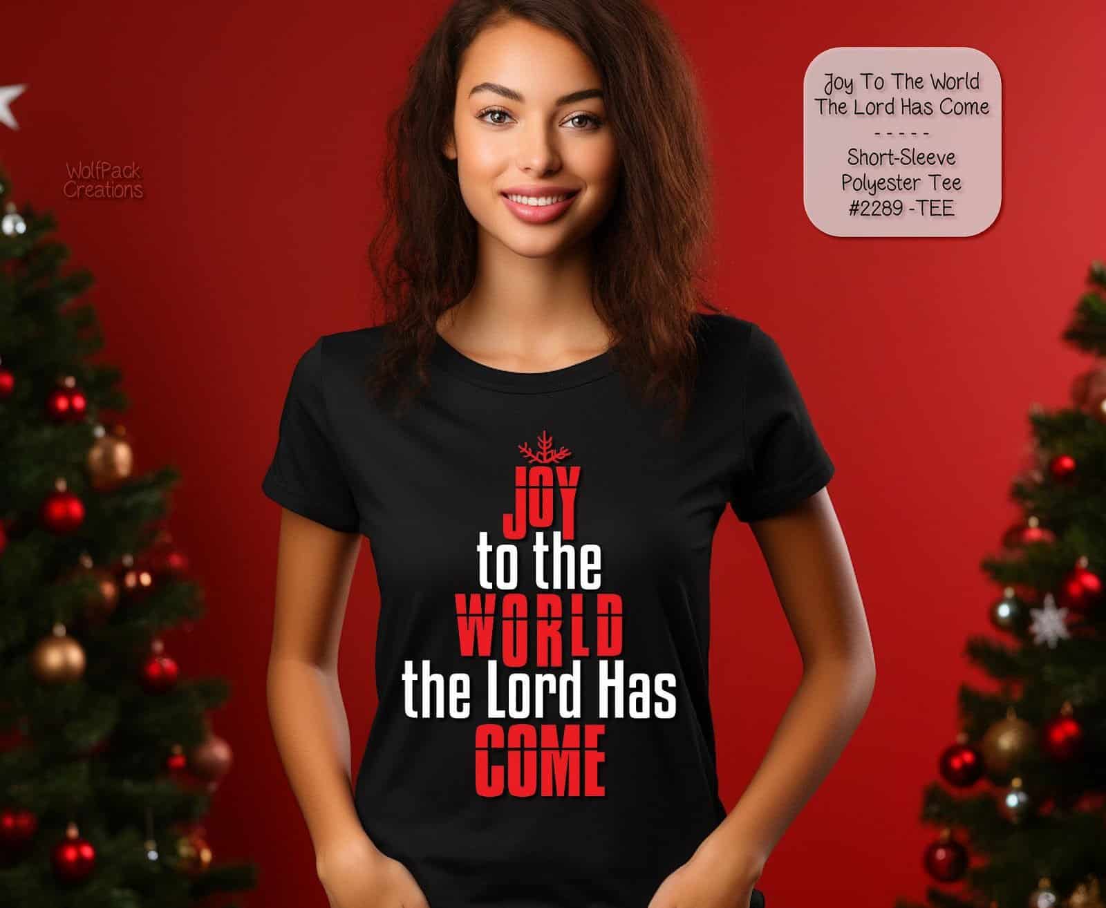 Unisex Short Sleeve Polyester Shirt: Joy to the World