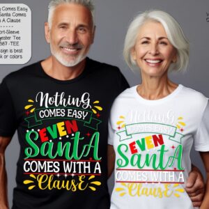 Stylish and Festive Short Sleeve Shirt: Even Santa Comes with a Clause