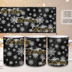 Beautiful Ceramic Holiday Coffee Mug: Let it Snow