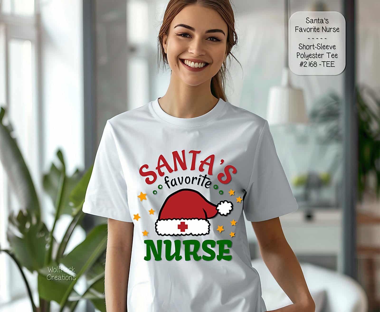 Comfort and Style: The Perfect Unisex Short Sleeve Shirt for Santa's Favorite Nurse