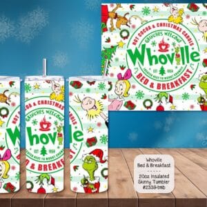 Beautiful Holiday Stainless Steel Tumbler: Whoville