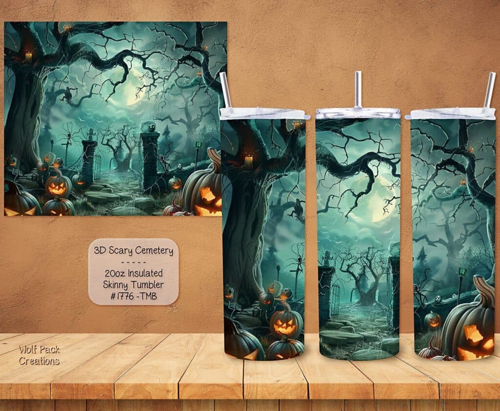 Spooky Cemetery Tumbler