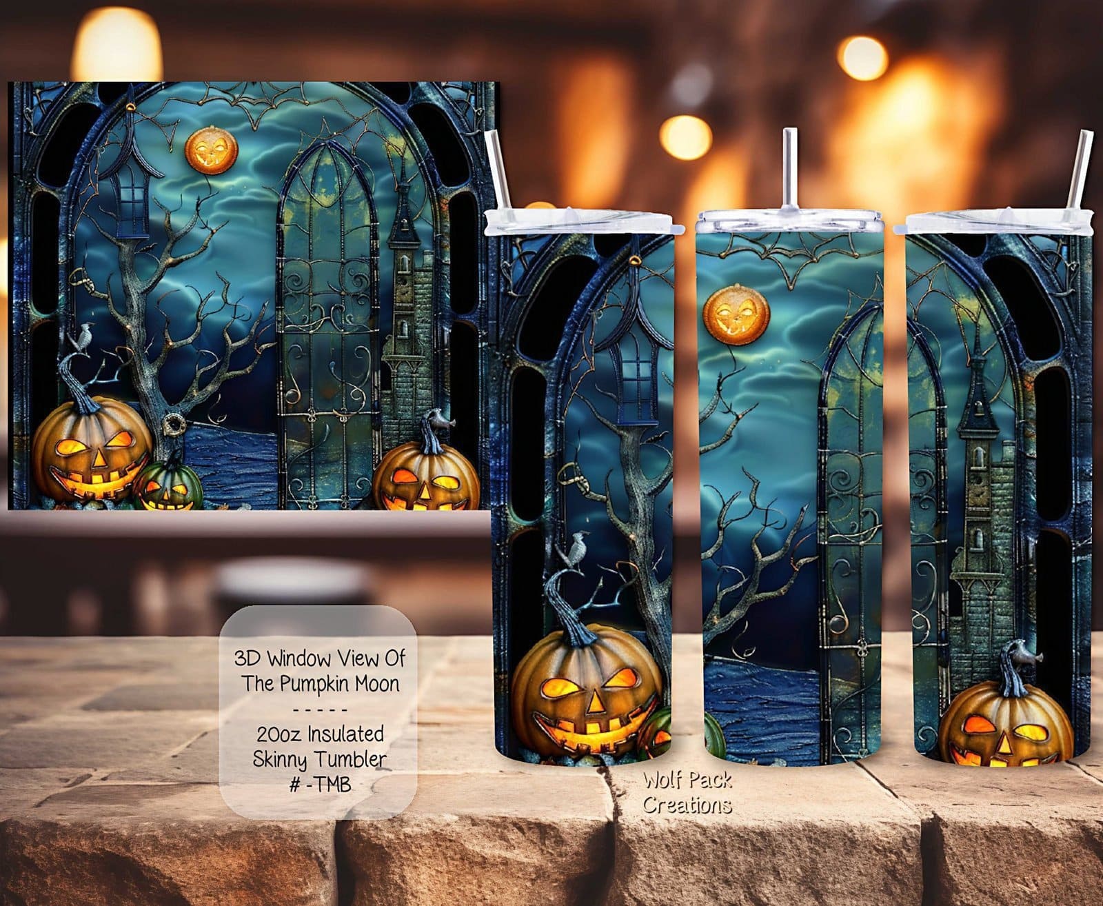 Eerie Pumpkin Moon Tumbler