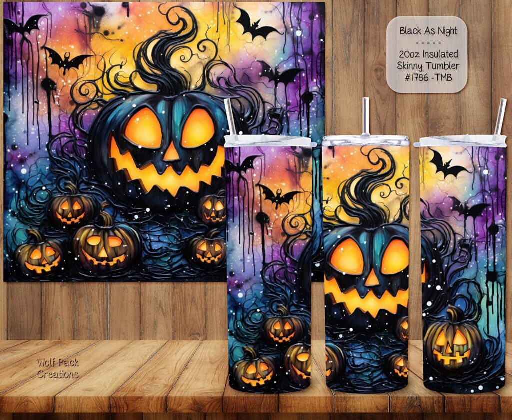 Intense Pumpkins and Bats Tumbler