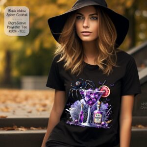 Stylish Unisex Black Widow Cocktail Shirt