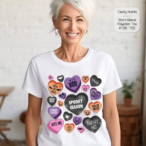 Beautiful Short Sleeve Shirt with Candy Hearts