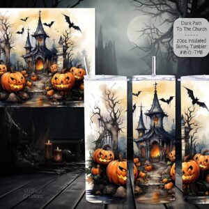Haunted Church Stainless Steel Skinny Tumbler: Insulated 20-Ounce Magic