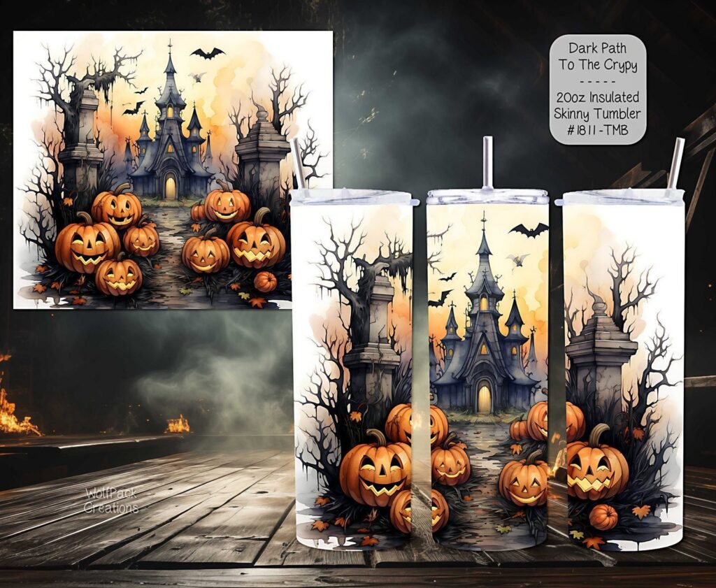 Beautiful Skinny Tumbler: Haunted Crypt