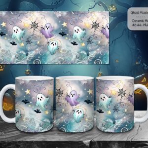 Spooktacular Ghost Floaters Ceramic Coffee Mugs for Halloween