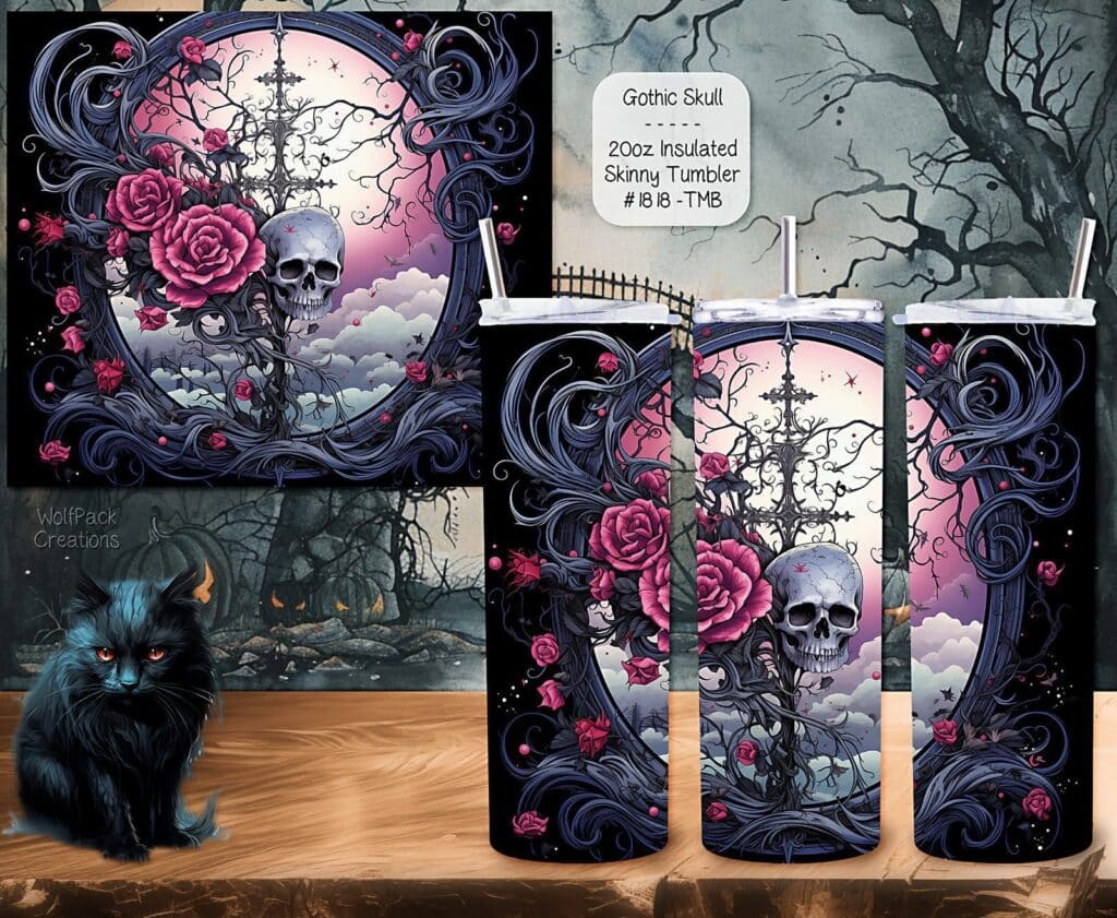 Edgy Skull Design Tumbler