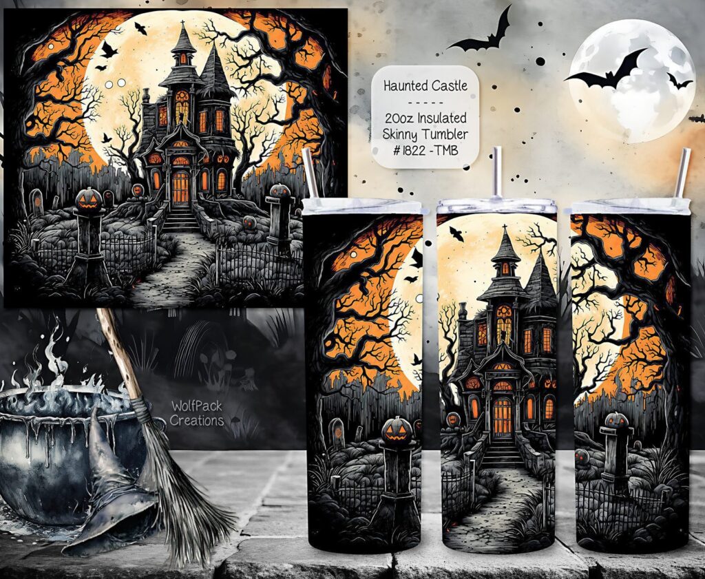 Haunted Castle Design Tumbler
