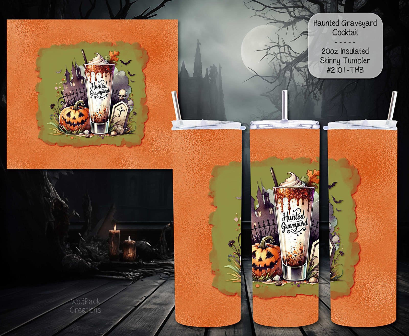 Stylish Haunted Graveyard Drink Tumbler