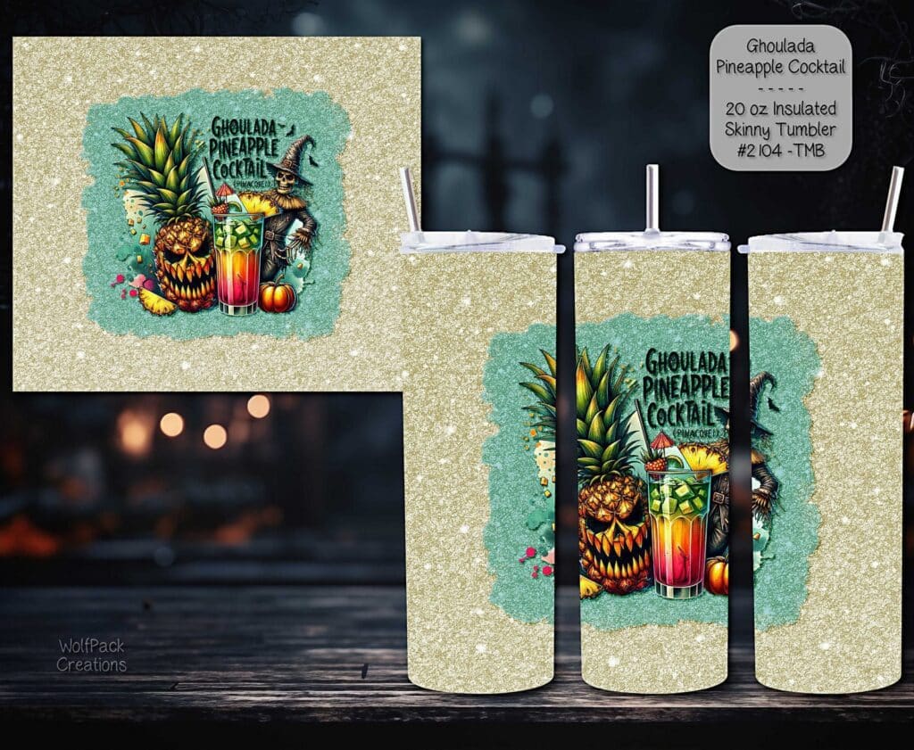 Stay Cool with Our 20 Ounce Insulated Pineapple Cocktail Skinny Tumbler