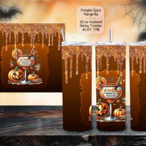 Stay Cozy with Our Stainless Steel Pumpkin Spice Margarita Skinny Tumbler