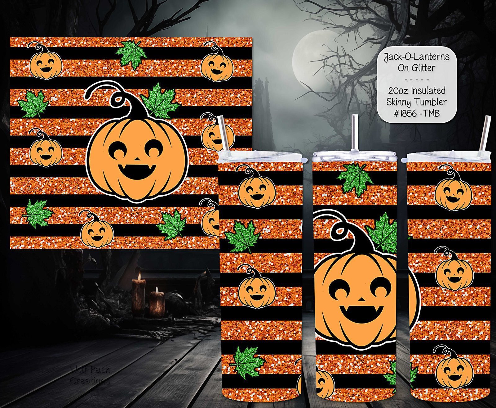 Amazing Pumpkins on Glitter Tumbler
