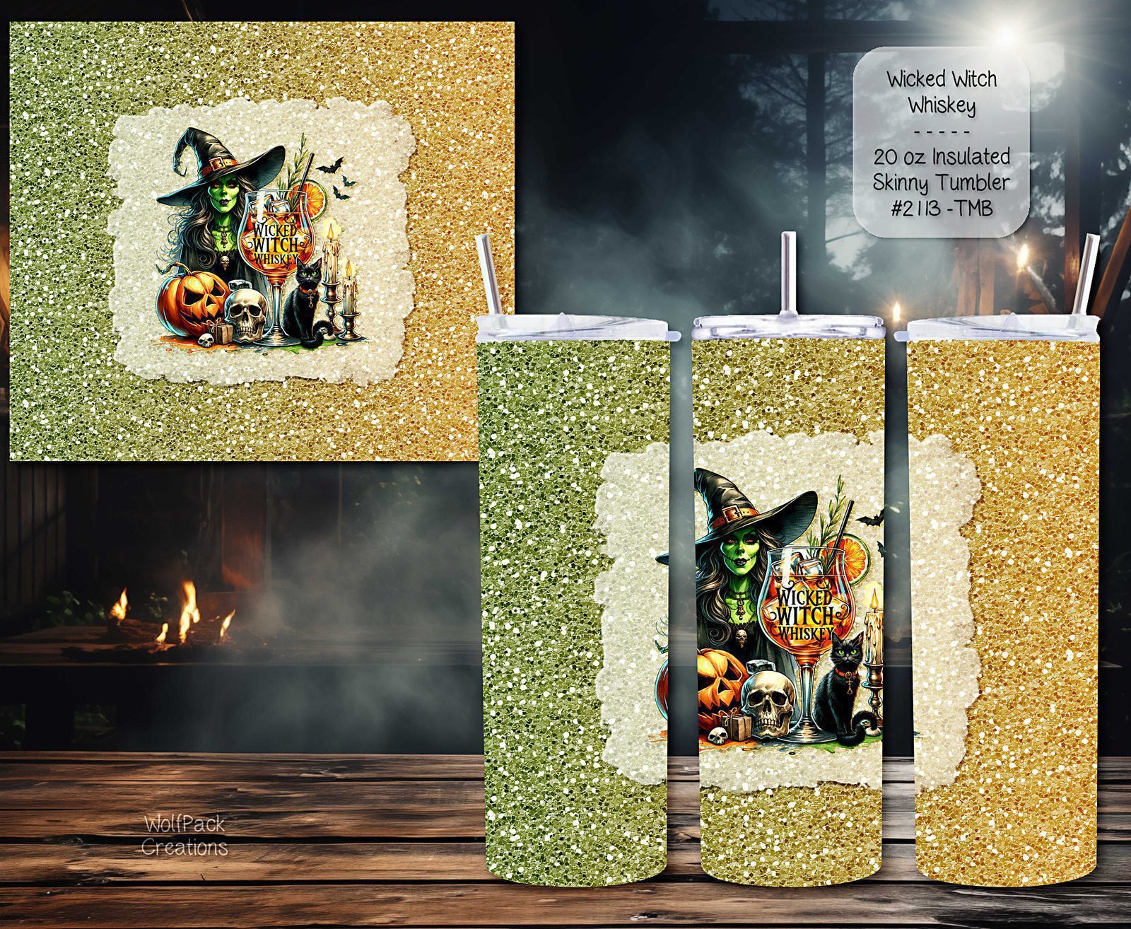 Sip in Style with Our Insulated 20 Ounce Stainless Steel Wicked Witch Whiskey Skinny Tumbler