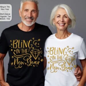 Beautiful Holiday Short Sleeve Shirt: Bling in the New Year