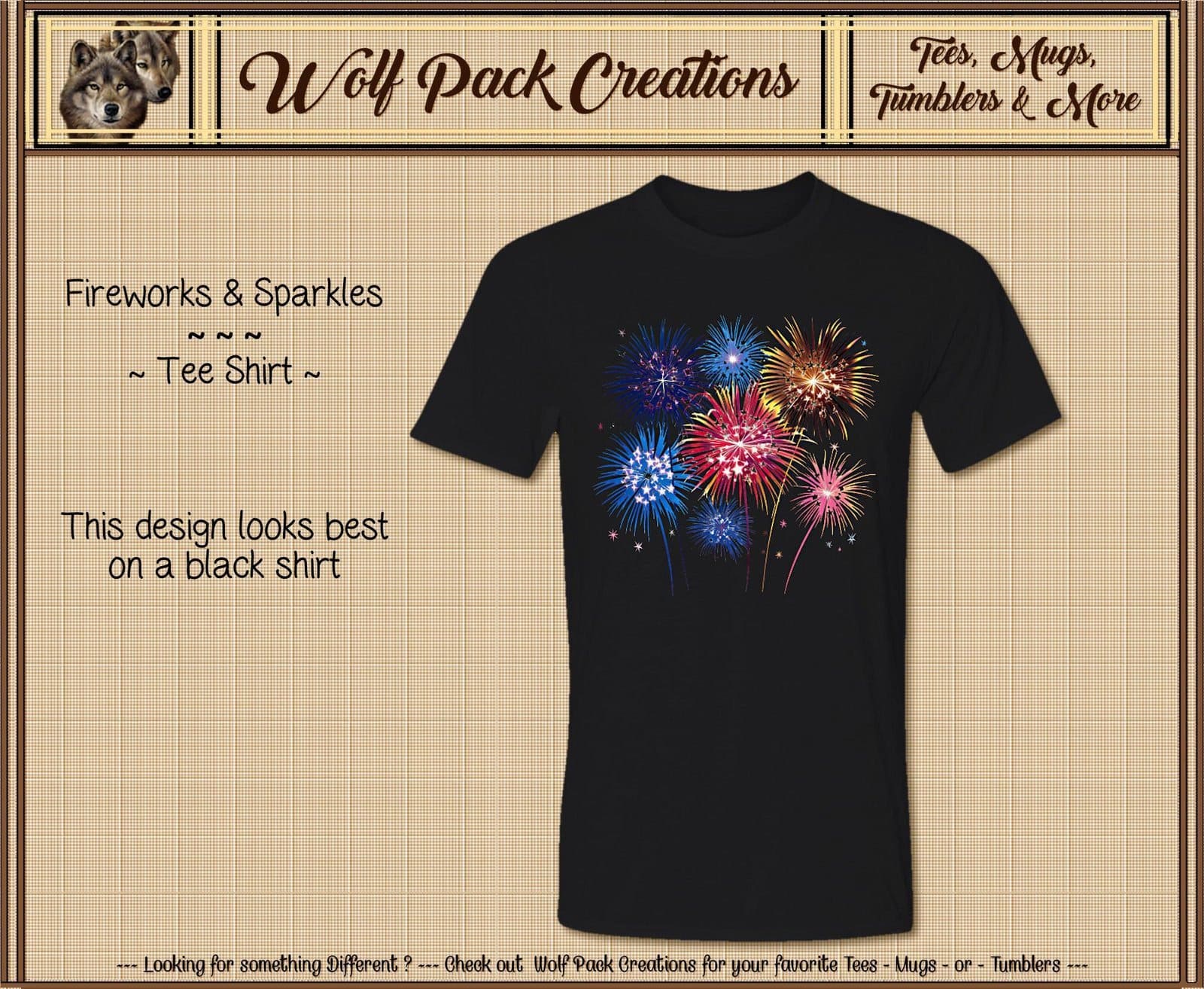 Beautiful Short Sleeve Shirt: Fireworks and Sparkles