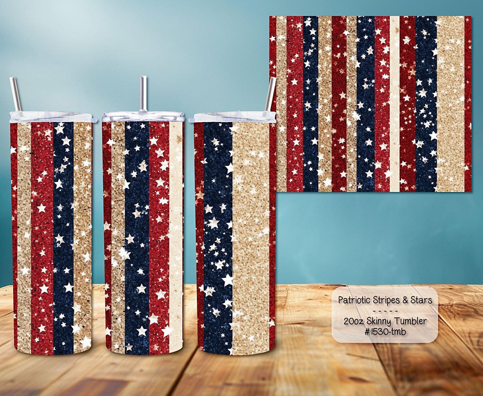 Dazzling Patriotic Stripes on Skinny Tumbler