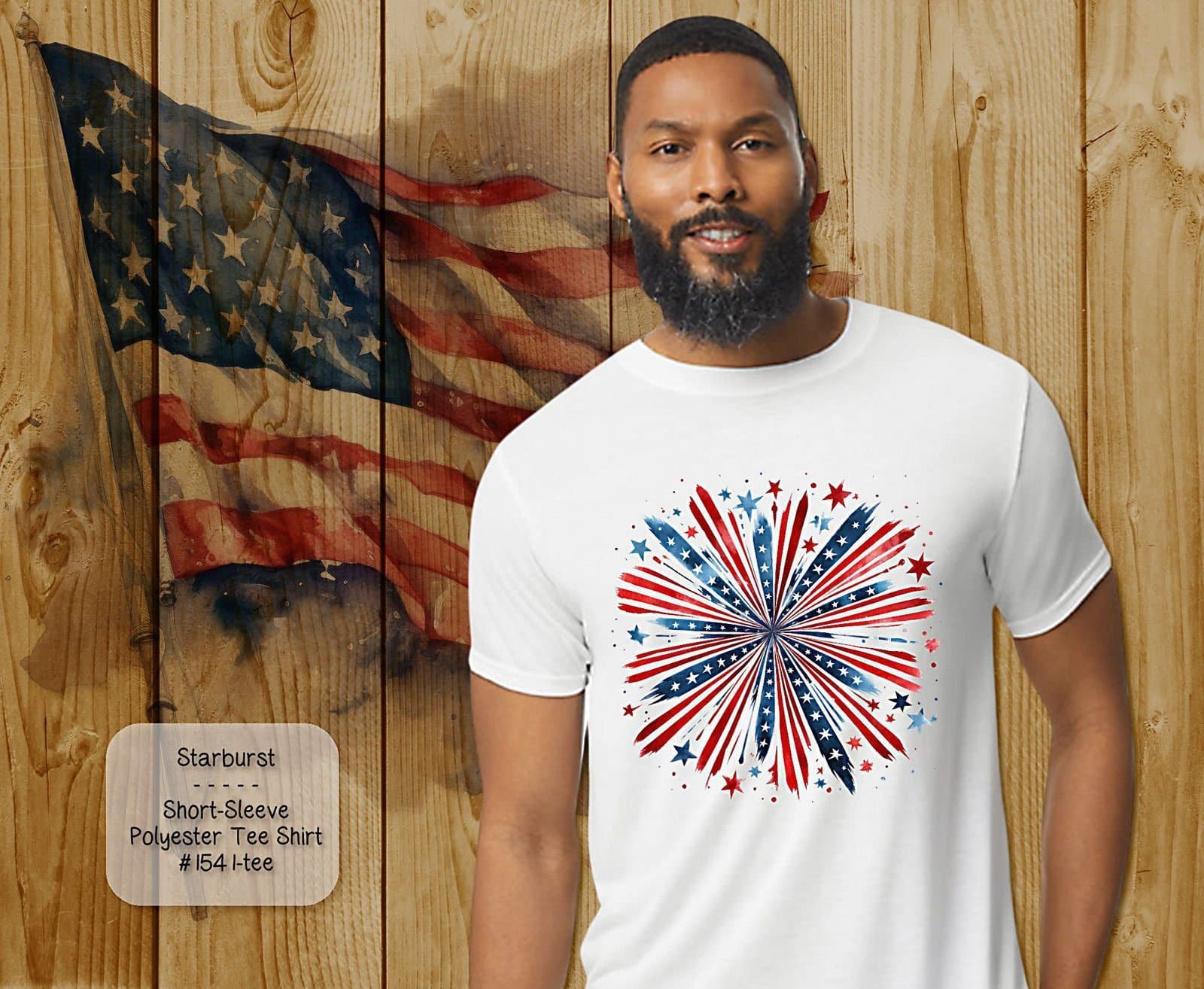 Beautiful Starburst Design on Short Sleeve Shirt