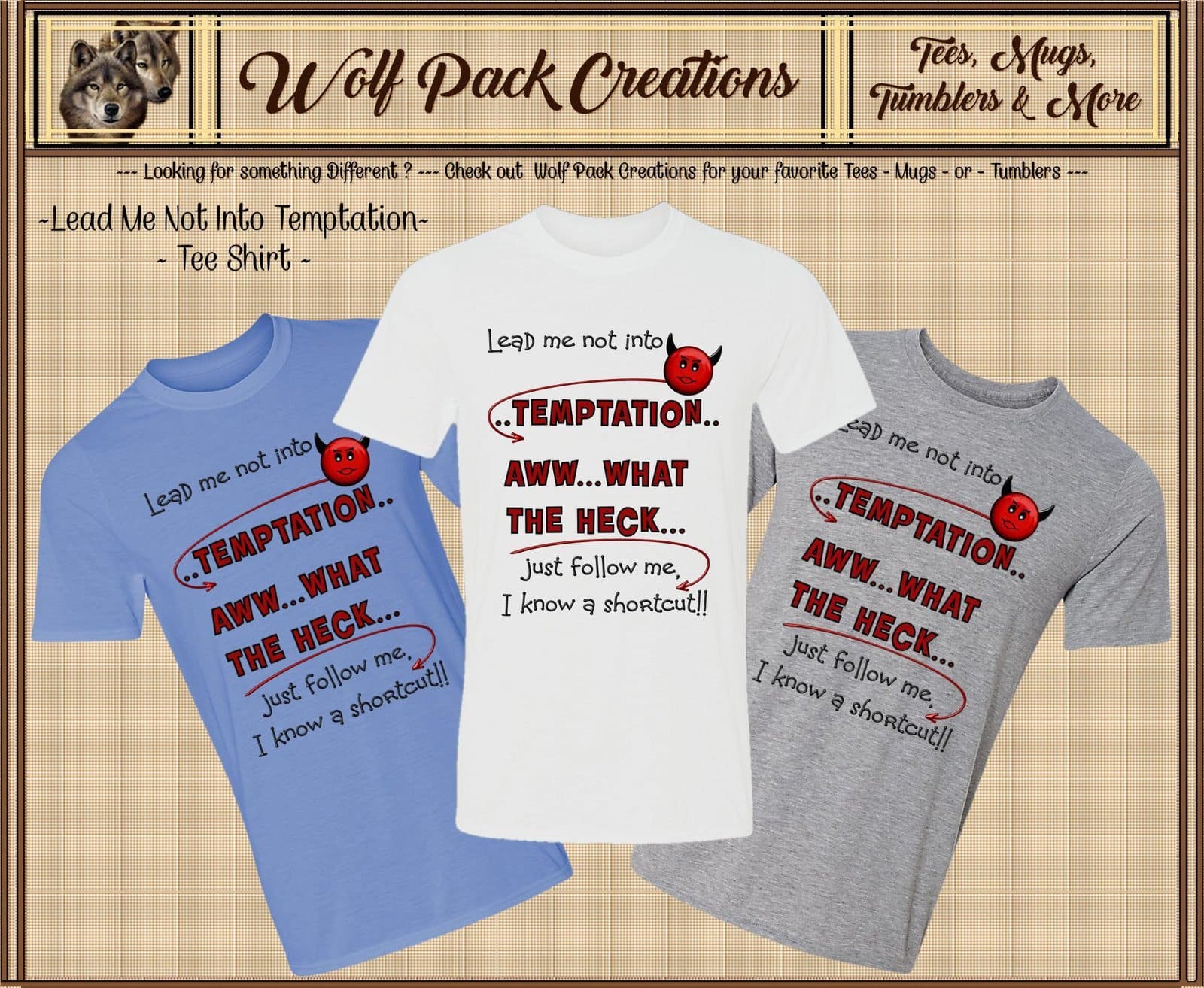 Lead Me Not into Temptation Hilarious Short Sleeve Shirt