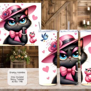 Grumpy Cat Valentine Tumbler | Stainless Steel Insulated Cup