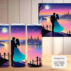 Romantic Moonlit Stainless Steel Tumbler - Perfect for Valentine's Day