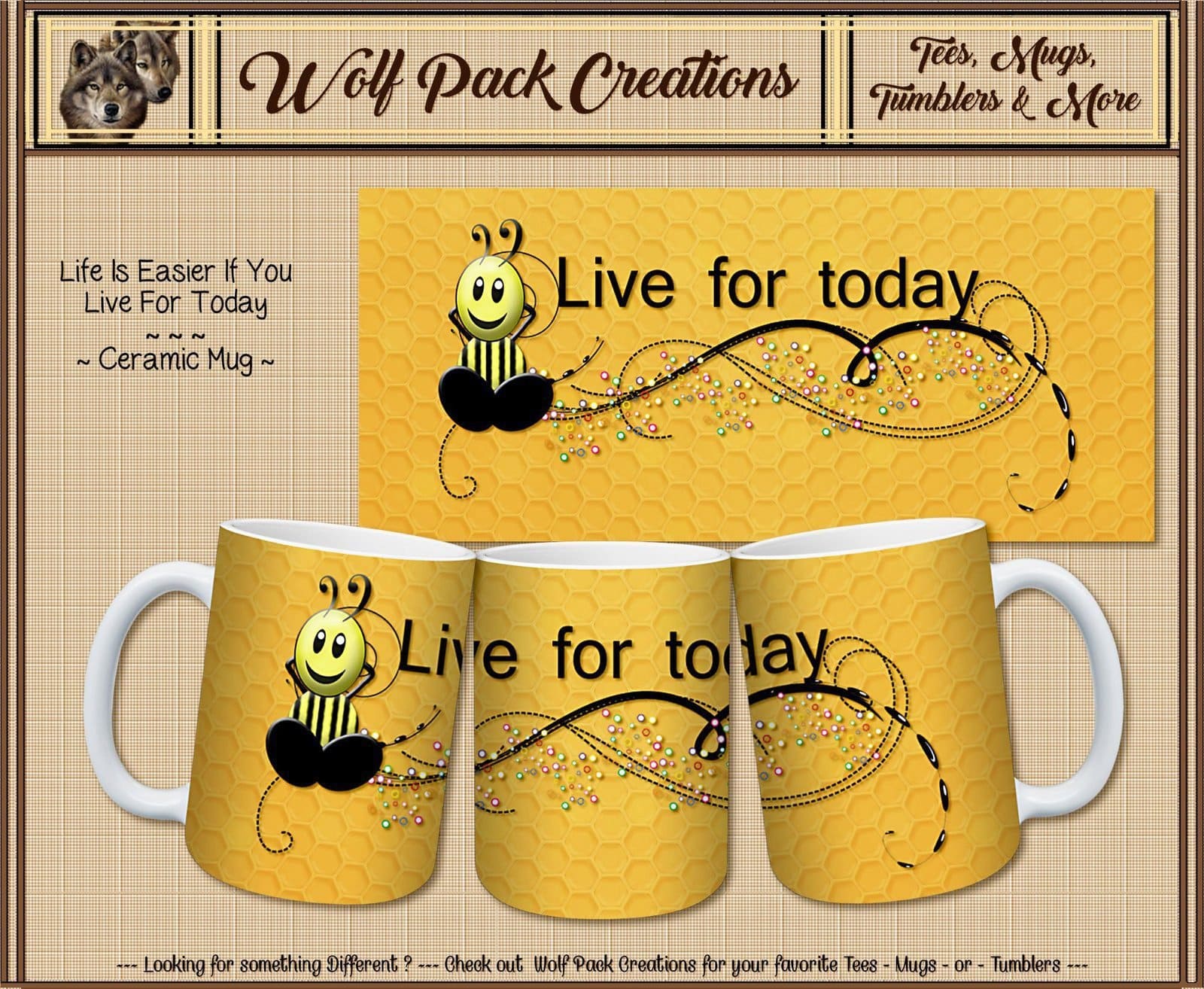 Beautiful Ceramic Mug: Live for Today