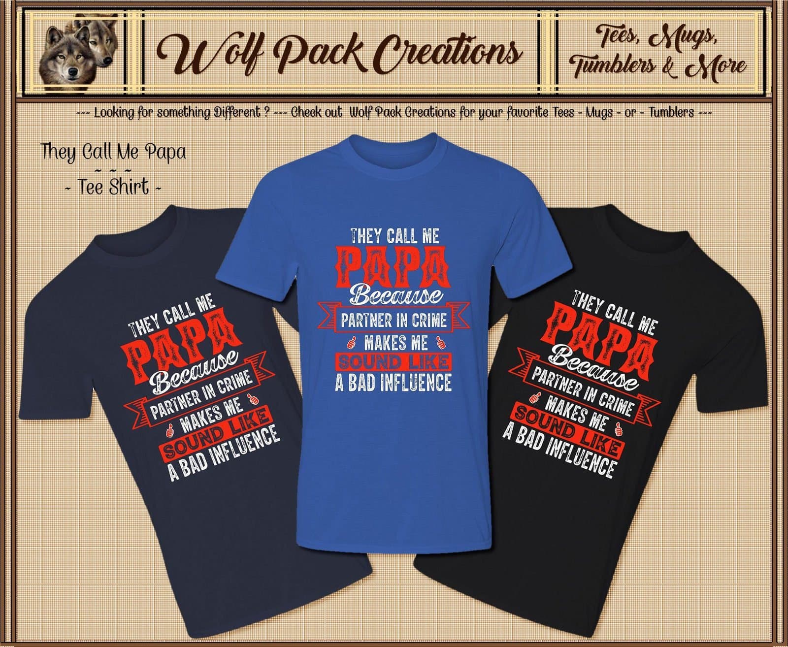 They Call Me Papa Short Sleeve T-Shirt