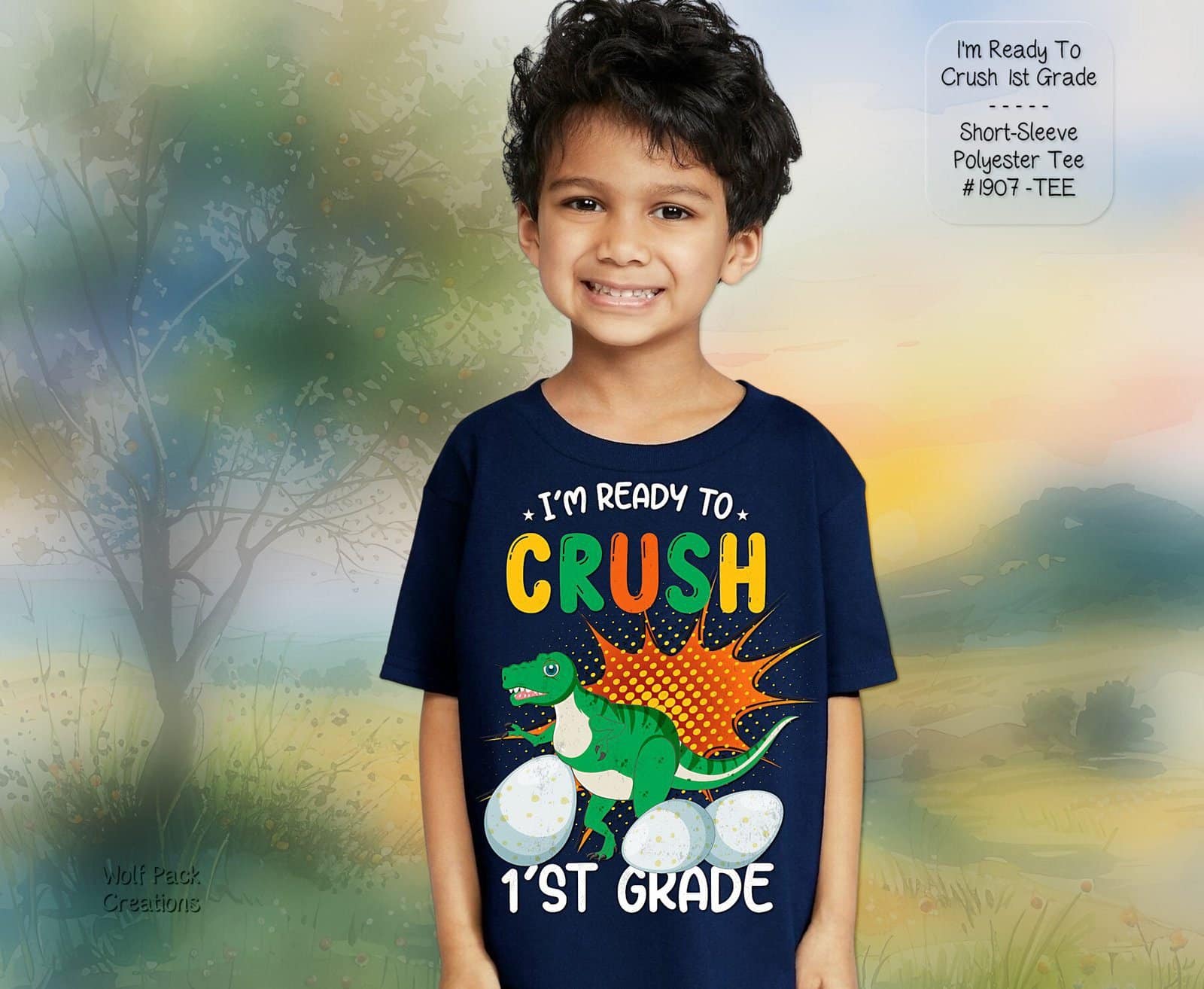 Stylish Youth Short Sleeve Shirt for 1st Grade Students