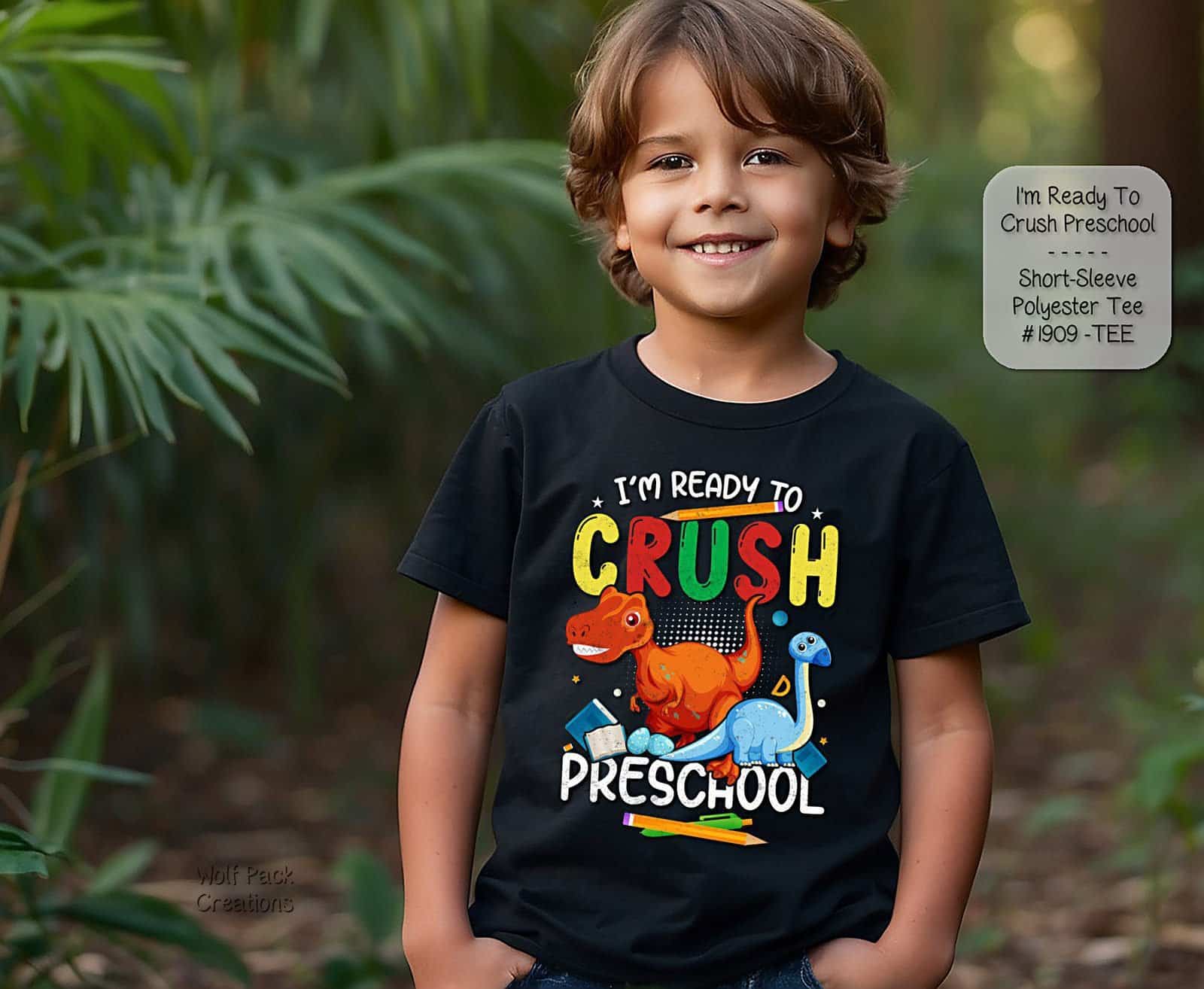 Versatile Unisex Short Sleeve Polyester Shirt for Preschoolers