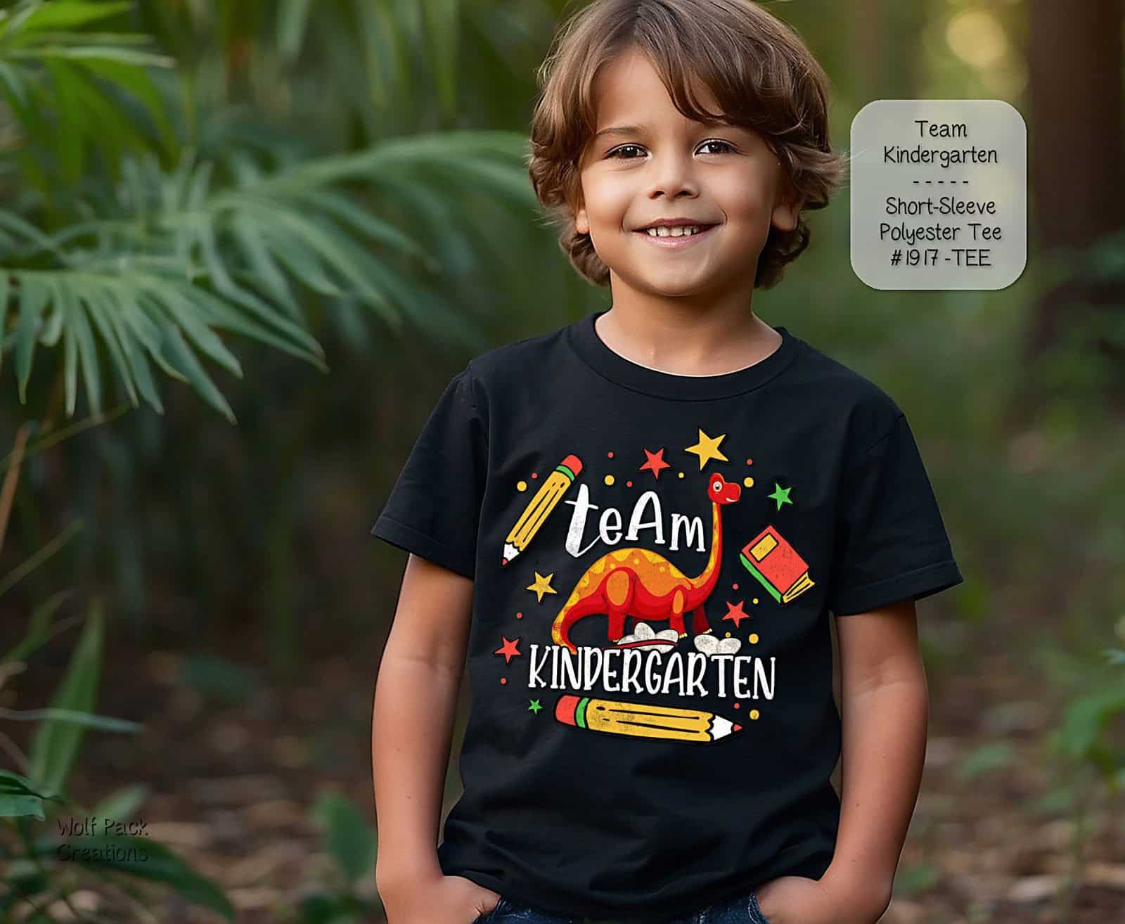 Versatile Unisex Short Sleeve Polyester Shirt for those in Kindergarten