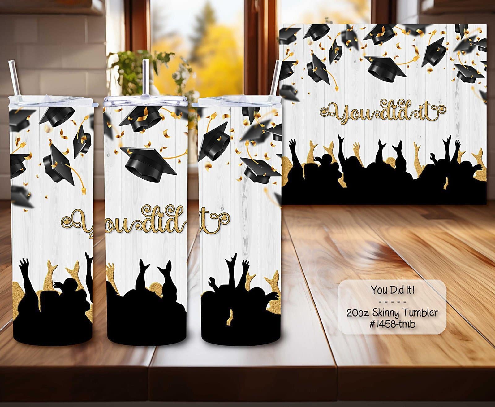 Beautiful Skinny Tumbler: Graduation: You Did It!