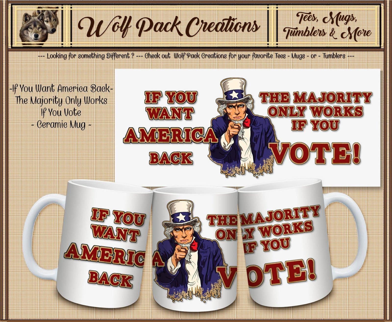 Amazing Ceramic Mug Supports Voting for America