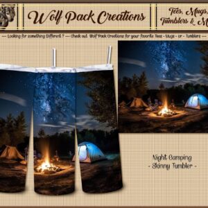 Beautiful Campsite at Night on a Skinny Tumbler