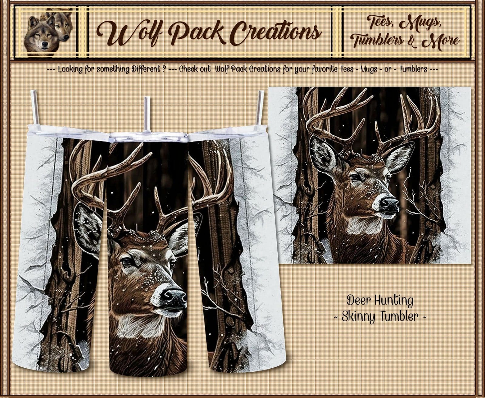 Beautiful Skinny Tumbler for Deer Hunters