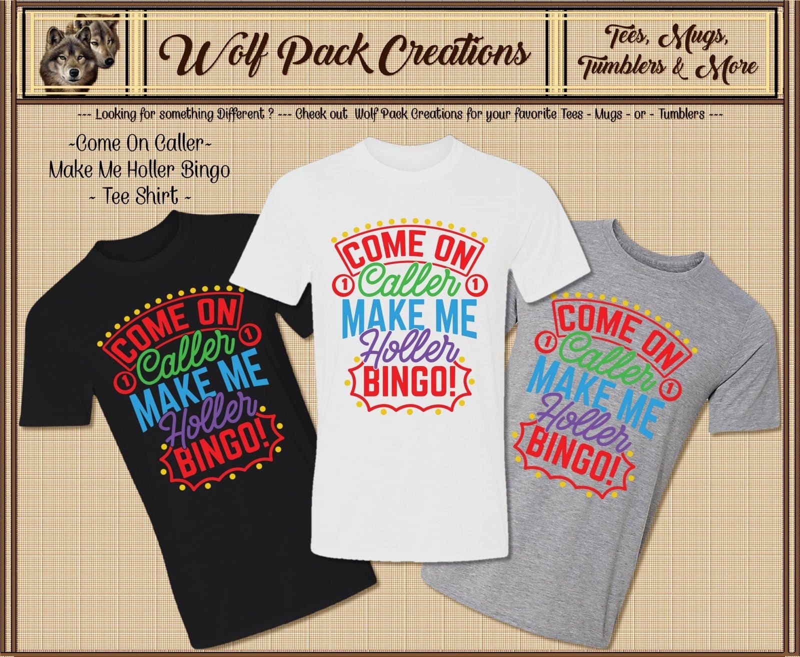 Come' on Caller, Make Me Holler Bingo Short Sleeve T-Shirt