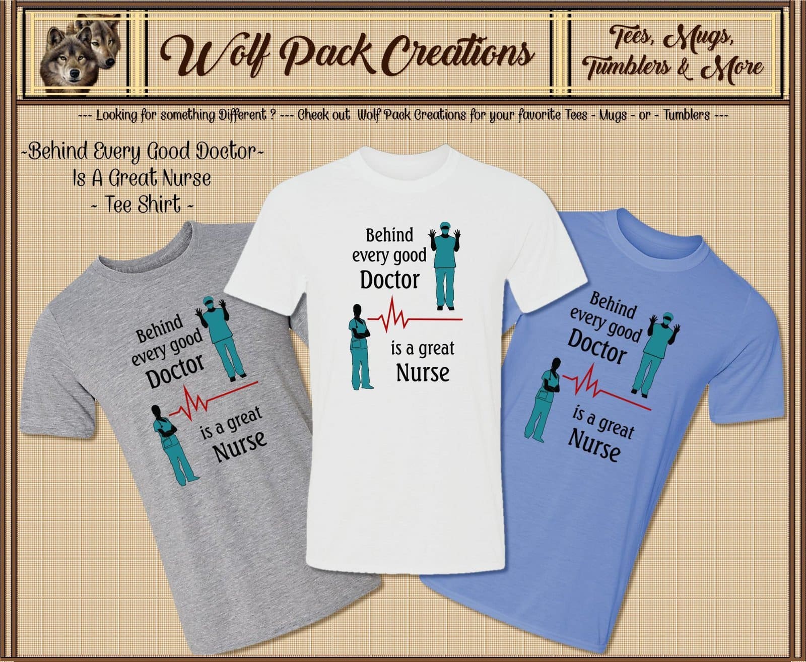 Behind every doctor is a Great Nurse Short Sleeve T-Shirt