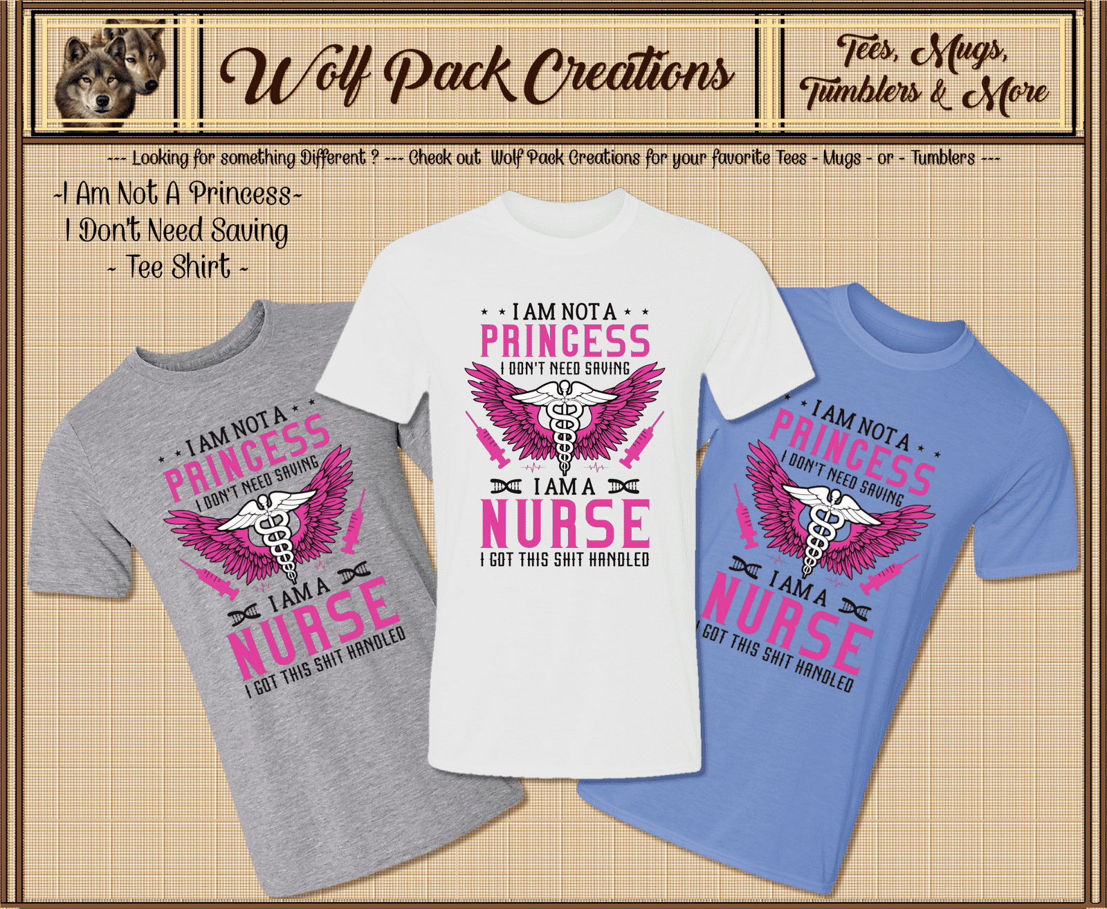 Beautiful Short Sleeve Shirt: Nurses are not Princesses