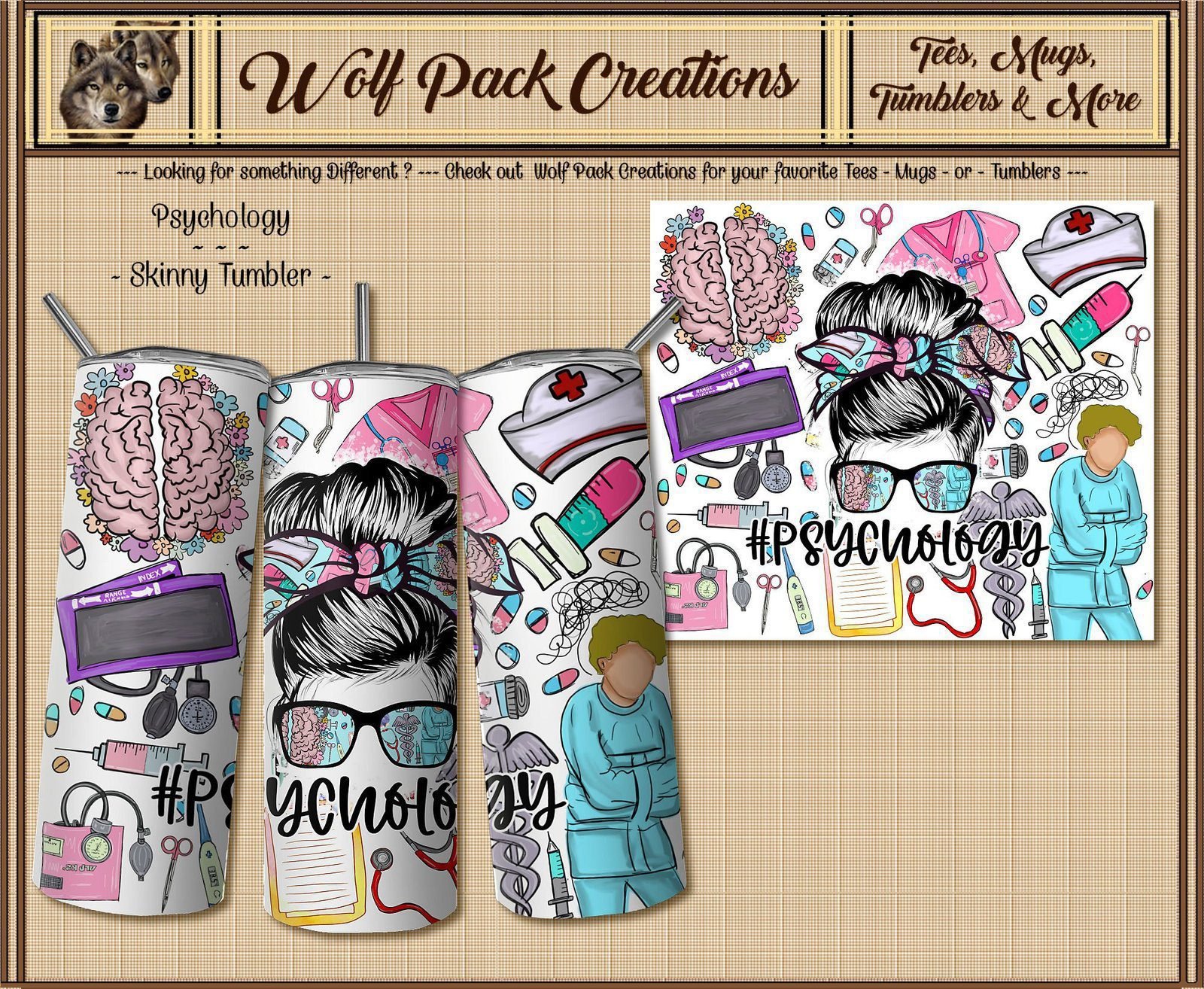 Beautiful Skinny Tumbler for Psychology Majors
