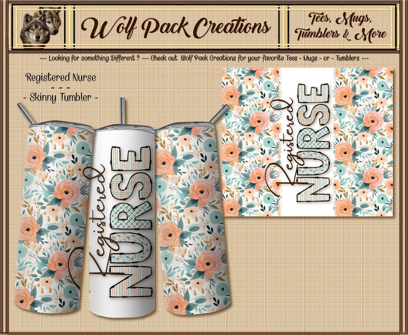 Beautiful Skinny Tumbler for Registered Nurses