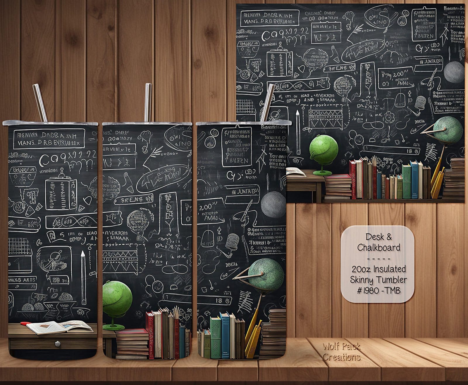 The Ultimate Chalkboard Design Stainless Steel Skinny Tumbler for on Your Desk