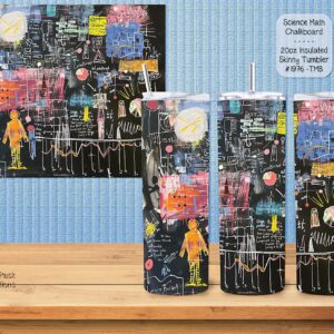 The Ultimate Science and Math Chalkboard Design Stainless Steel Skinny Tumbler