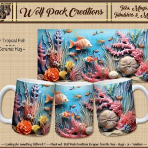 Beautiful Ceramic Mug: 3D Tropical Fish