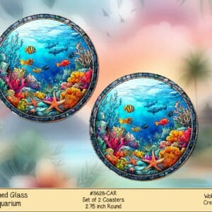 Fish Design Car Coaster - Neoprene Material, Aquarium Style