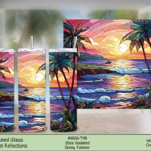 Sunset Reflections Tumbler - 20oz Stainless Steel Vacuum Insulated Drink Cup