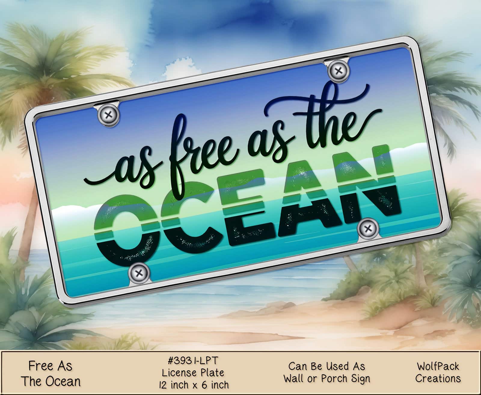 Ocean Waves License Plate
