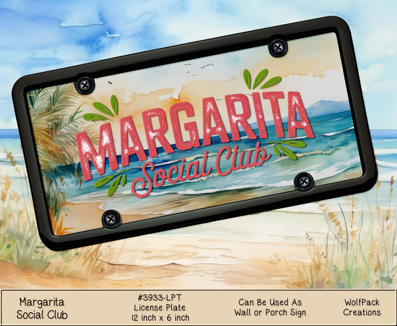 Margarita Beach License Plate