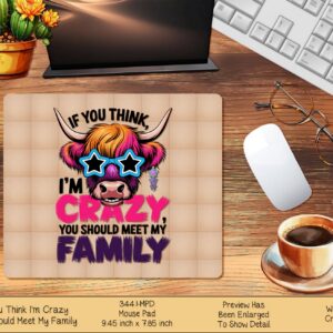 Quirky Highland Cow Mousepad with Sunglasses - A Fun Desk Essential