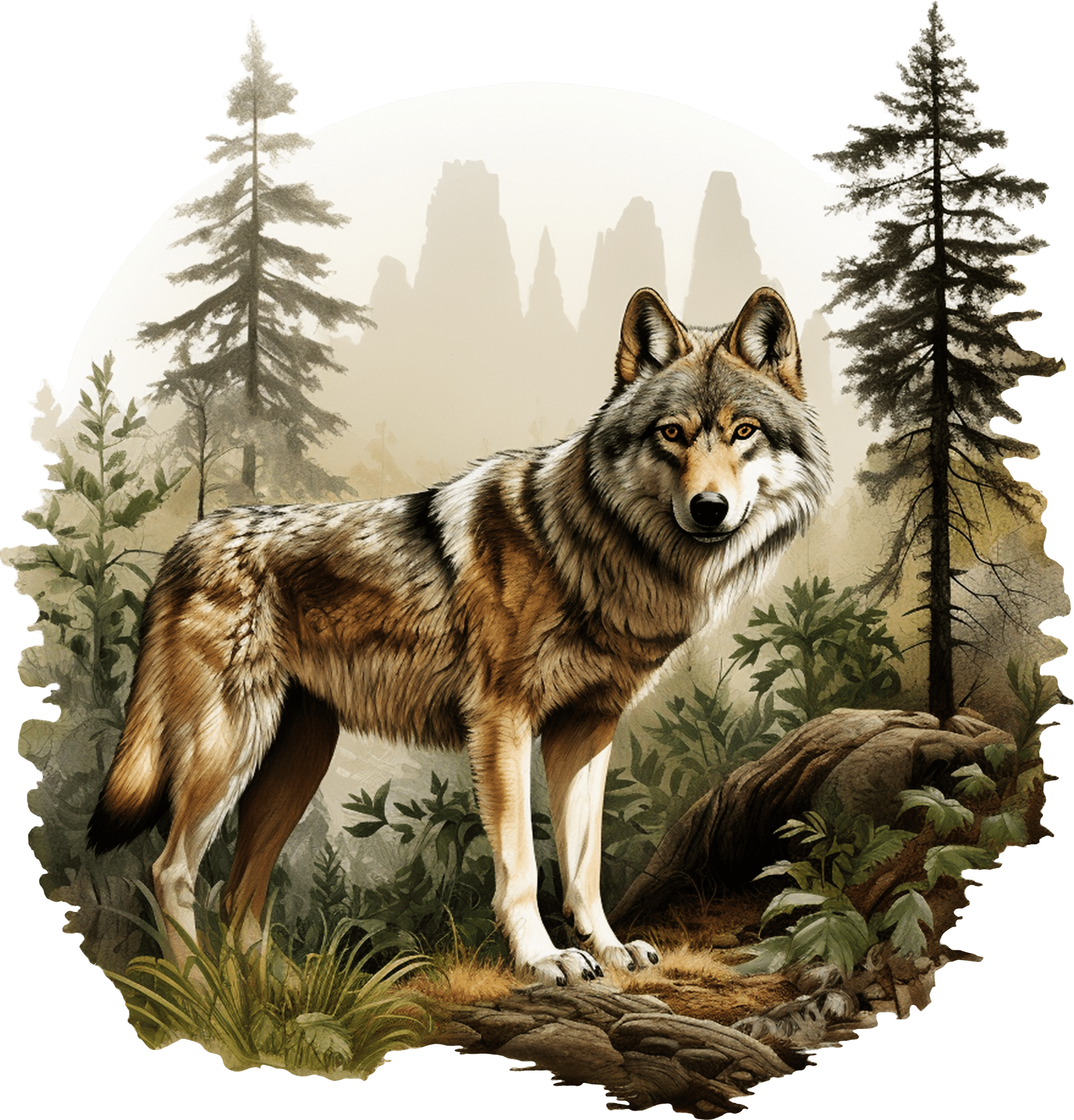 Forest Wolf Tote Bag
